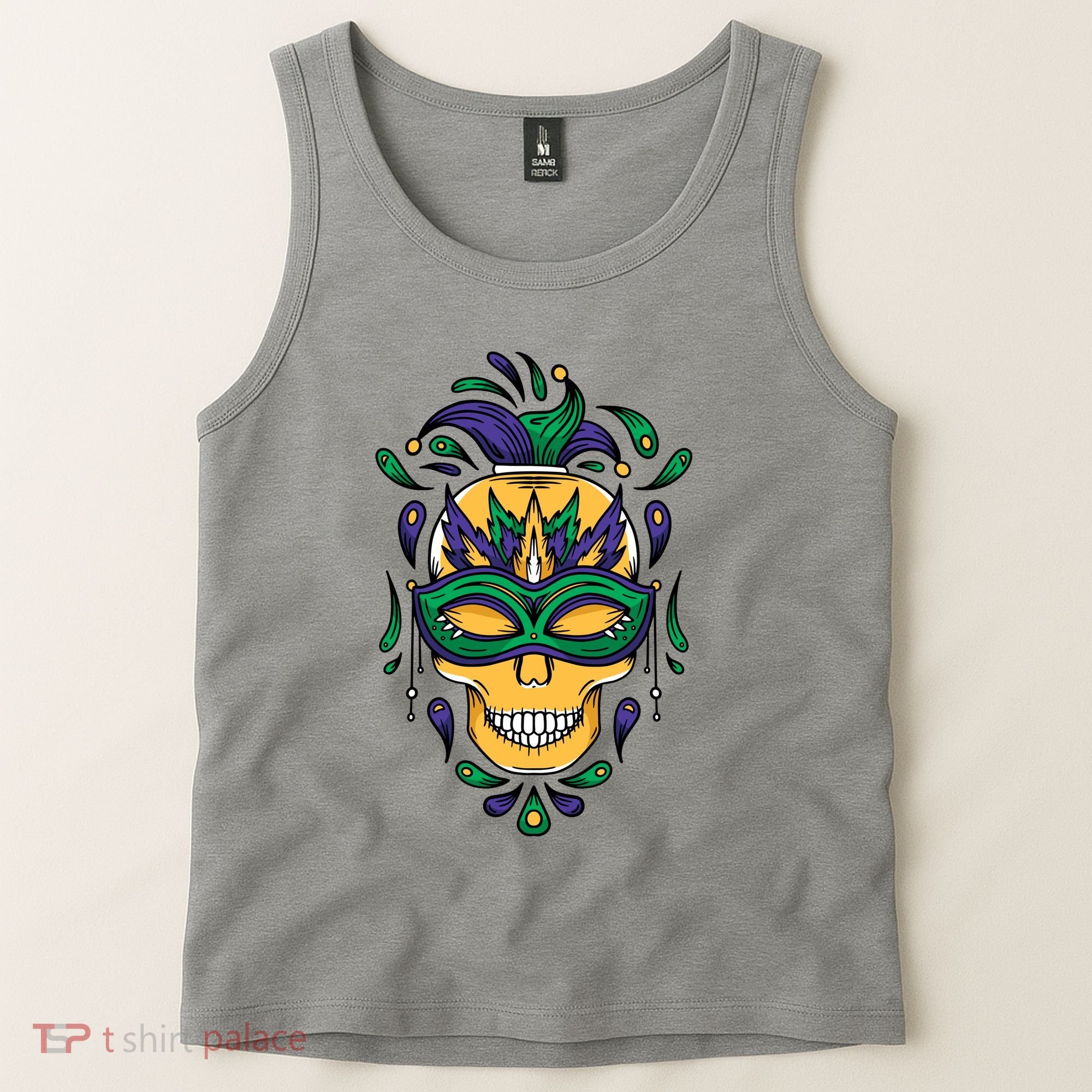 Mardi Gras Skull Mask  Tank Top