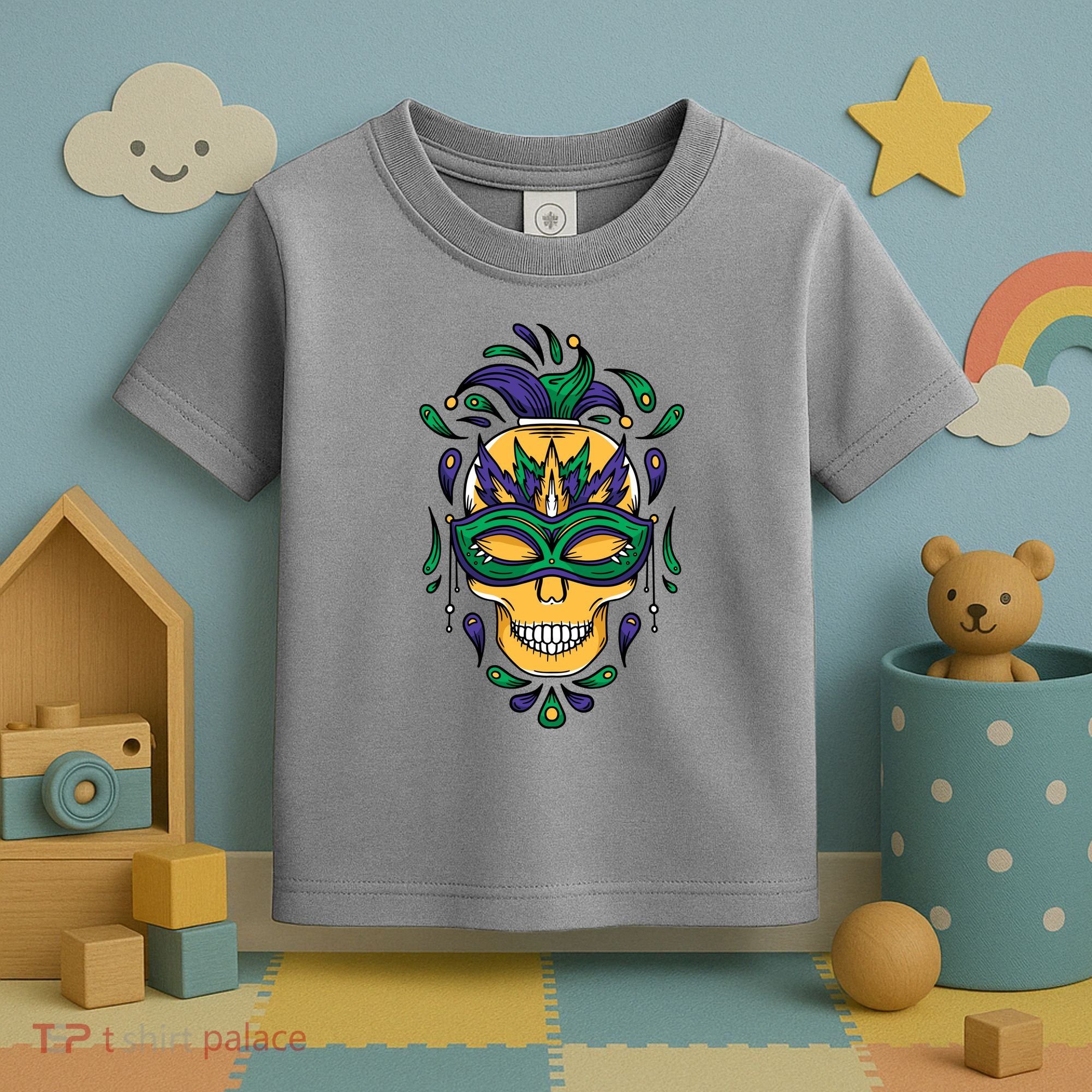 Mardi Gras Skull Mask  Toddler T-Shirt