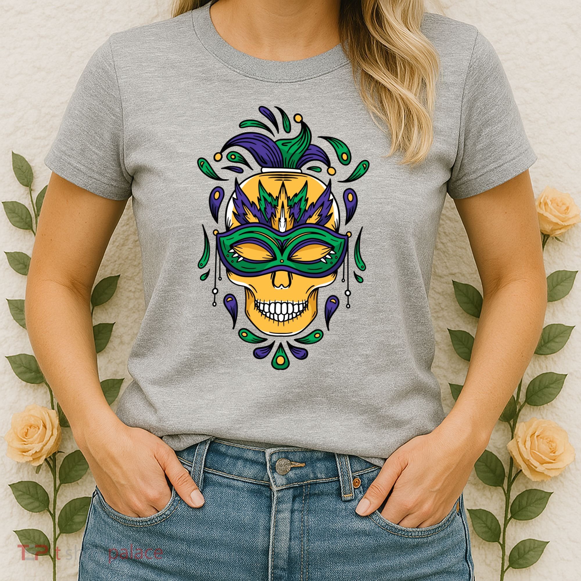 Mardi Gras Skull Mask  Women's T-Shirt
