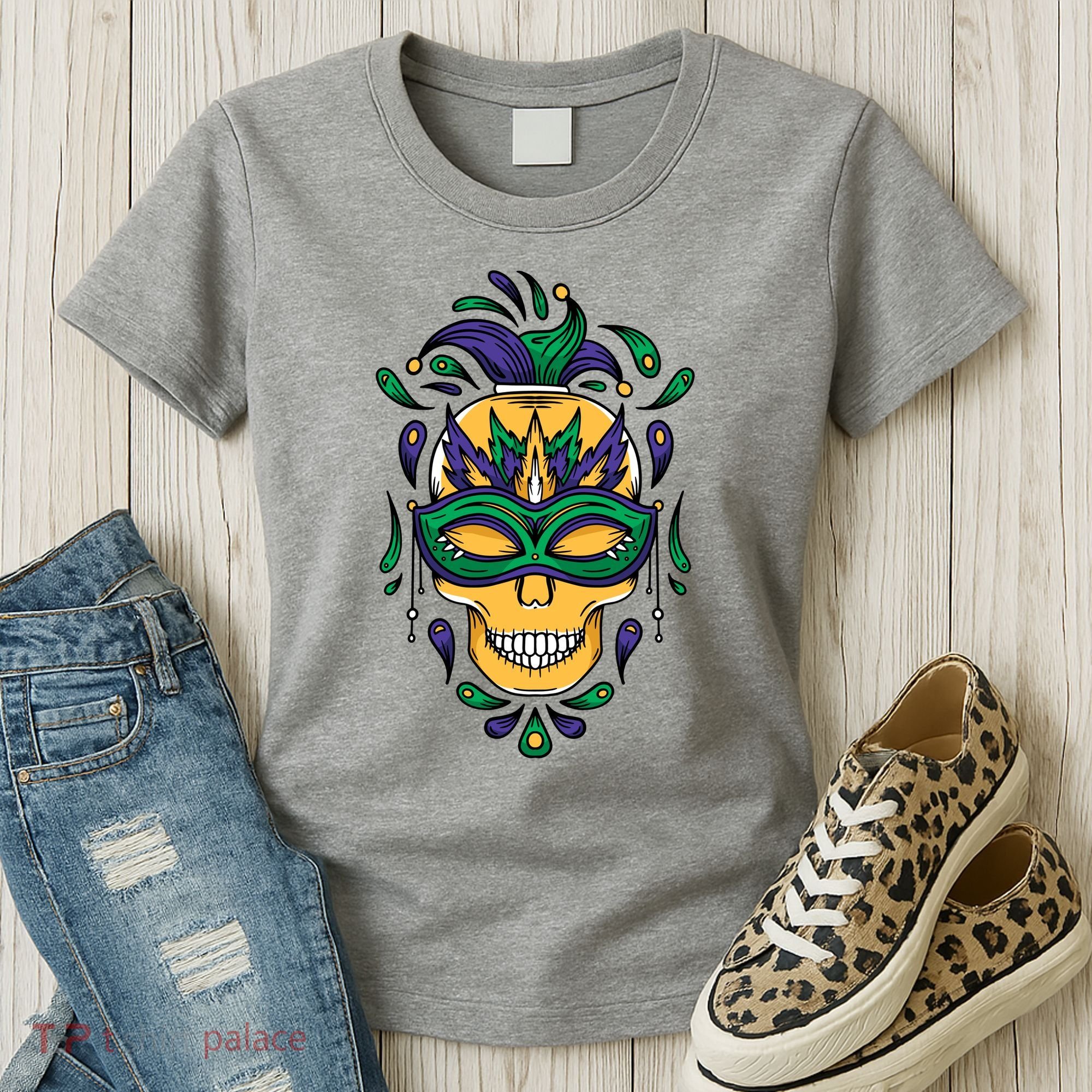 Mardi Gras Skull Mask  Women's T-Shirt