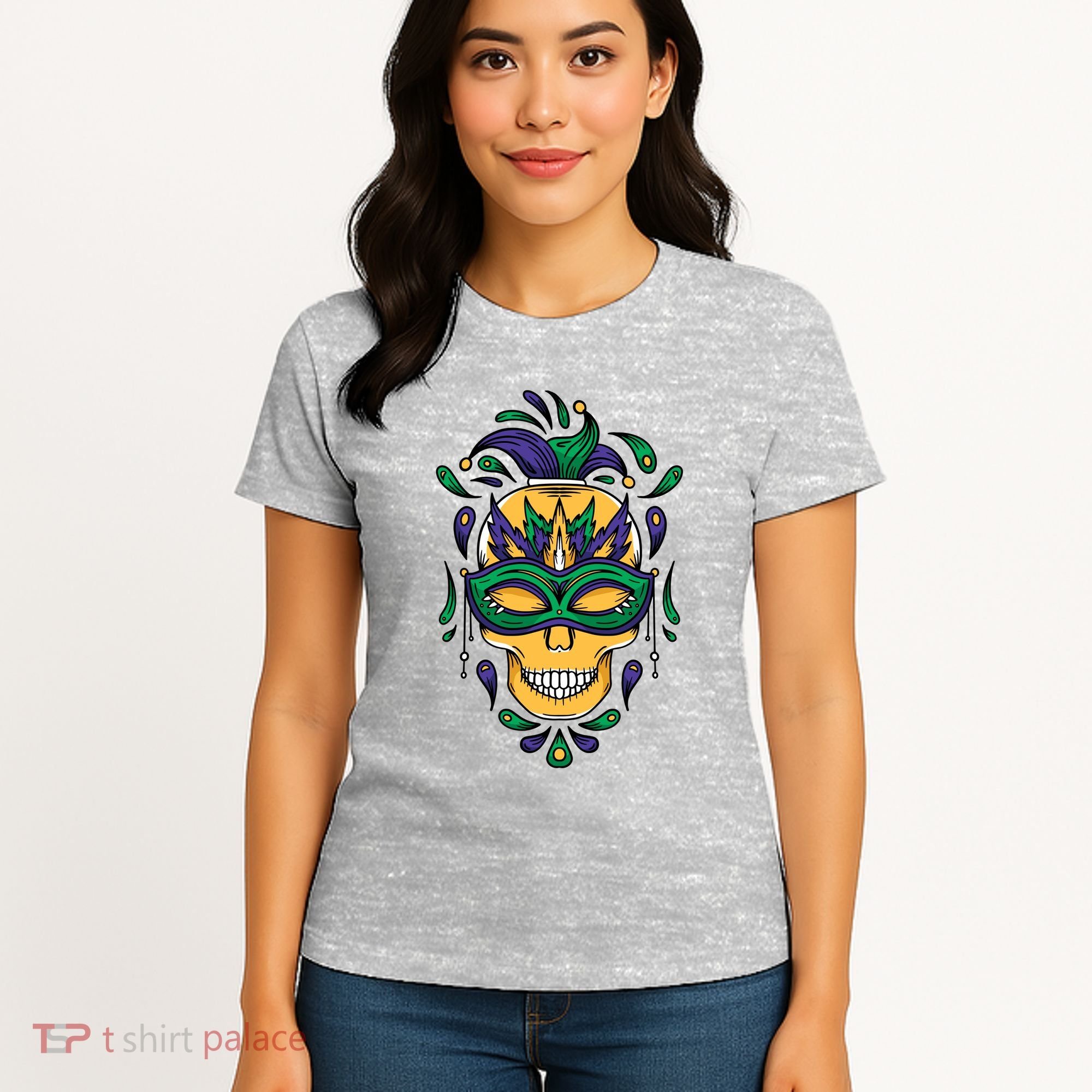 Mardi Gras Skull Mask  Women's T-Shirt