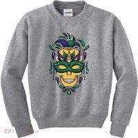 Mardi Gras Skull Mask  Kids Sweatshirt thumb 0
