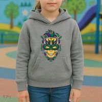 Mardi Gras Skull Mask  Kids Hoodie thumb 3