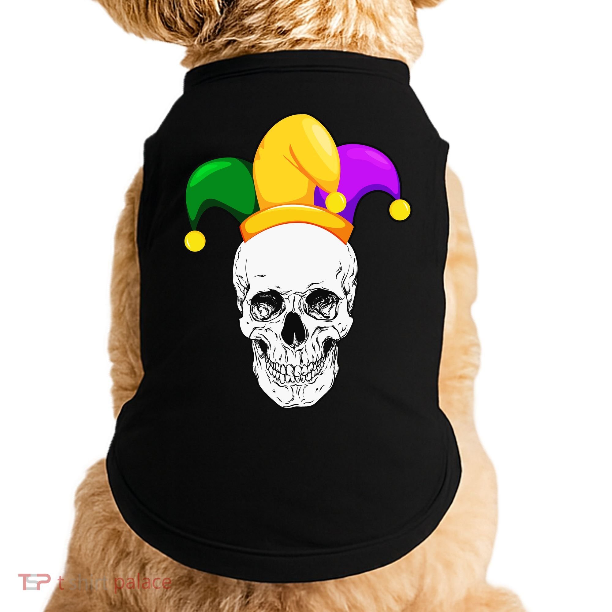 Mardi Gras Skull Parade Jester Doggie Tank