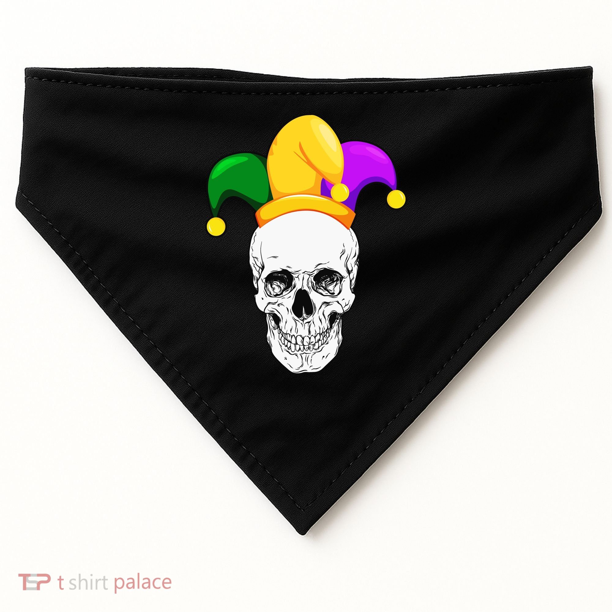 Mardi Gras Skull Parade Jester USA-Made Doggie Bandana