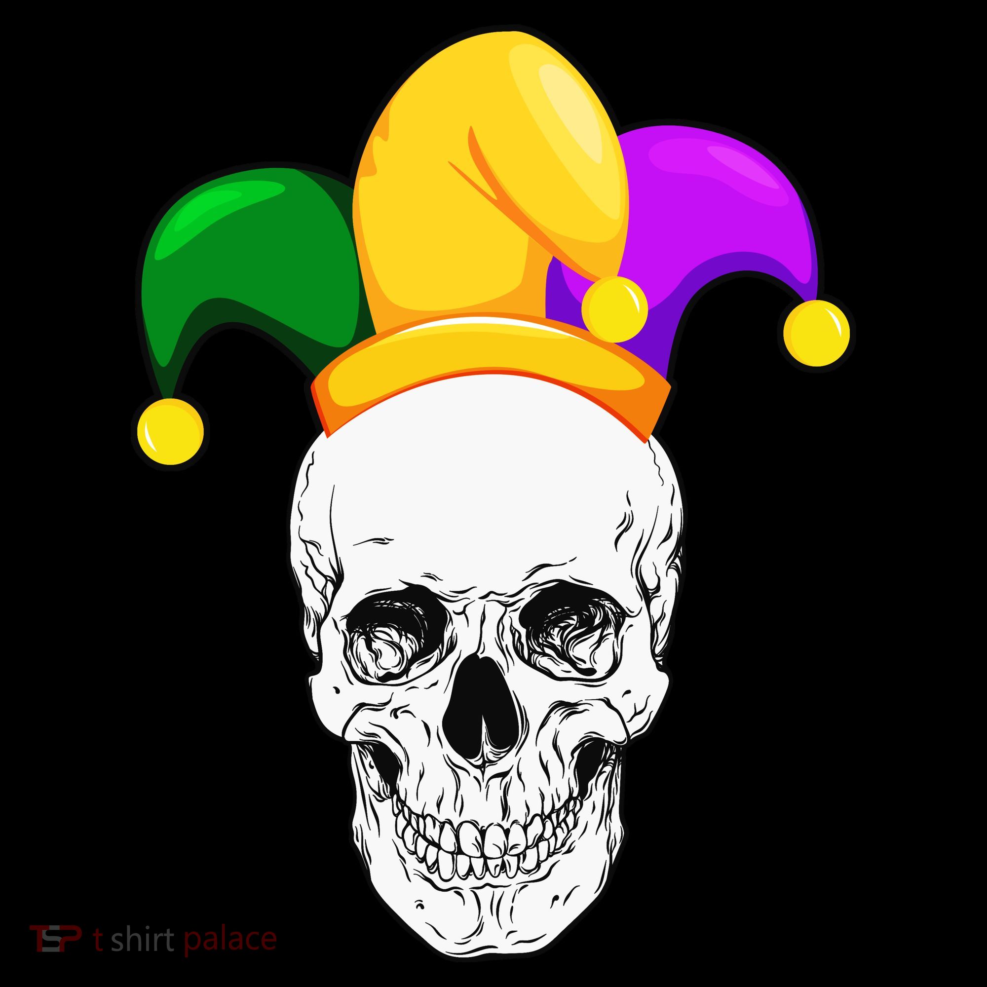 Mardi Gras Skull Parade Jester Apron