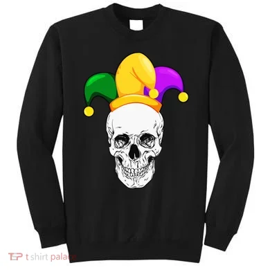Mardi Gras Skull Parade Jester Sweatshirt