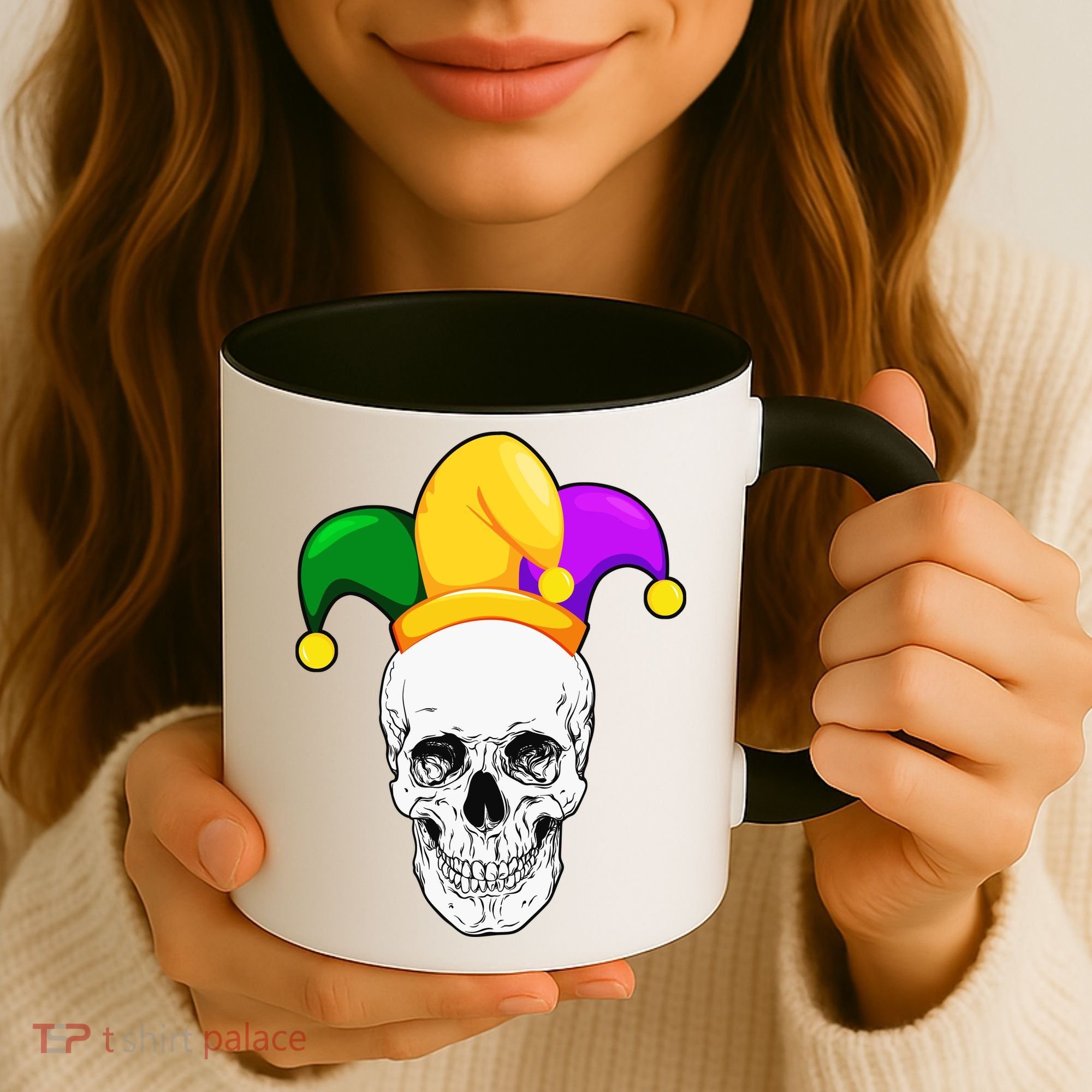 Mardi Gras Skull Parade Jester Coffee Mug