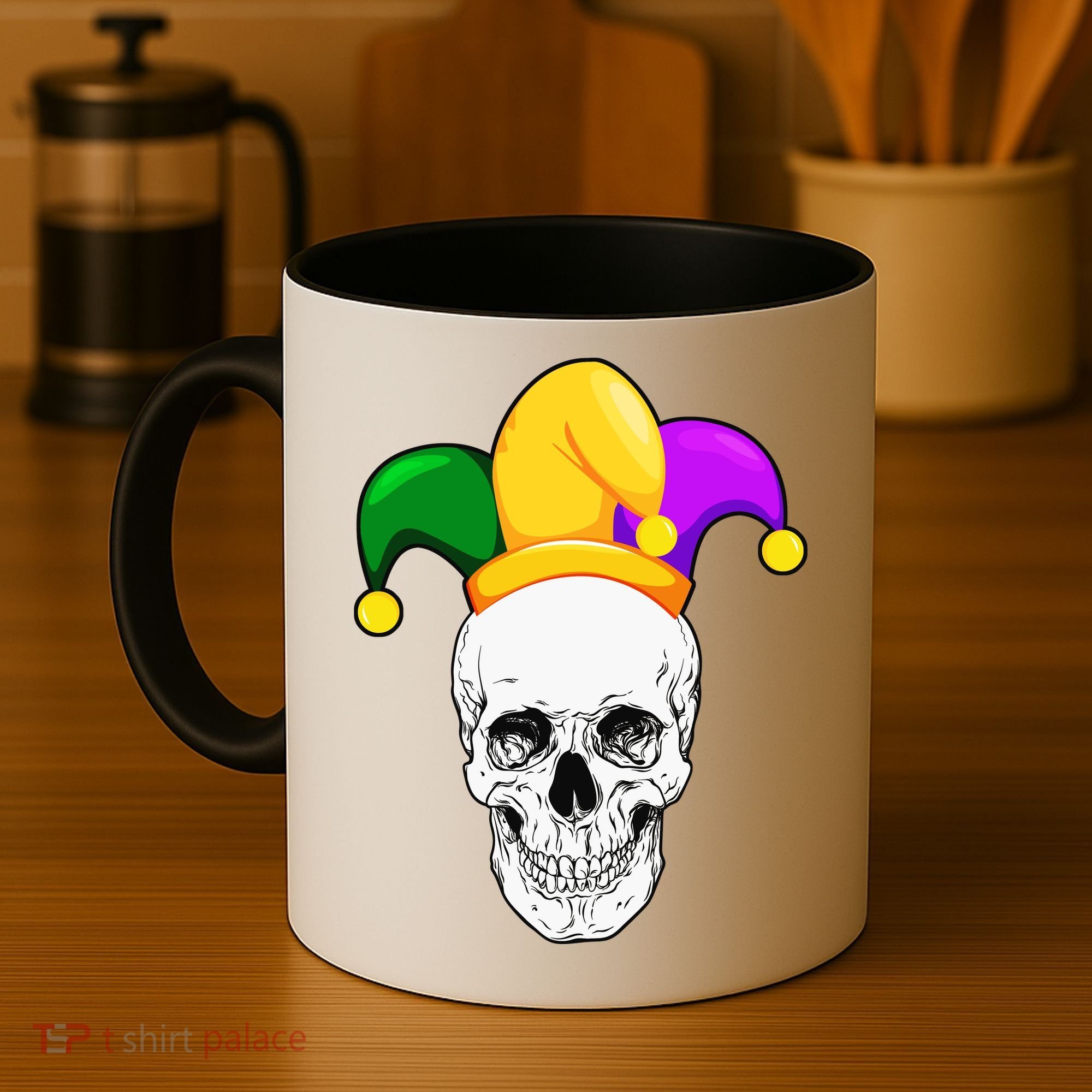 Mardi Gras Skull Parade Jester Coffee Mug