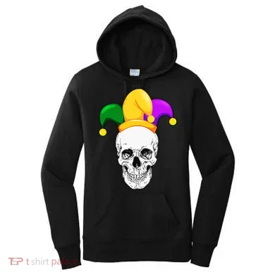 Mardi Gras Skull Parade Jester Women's Hoodie