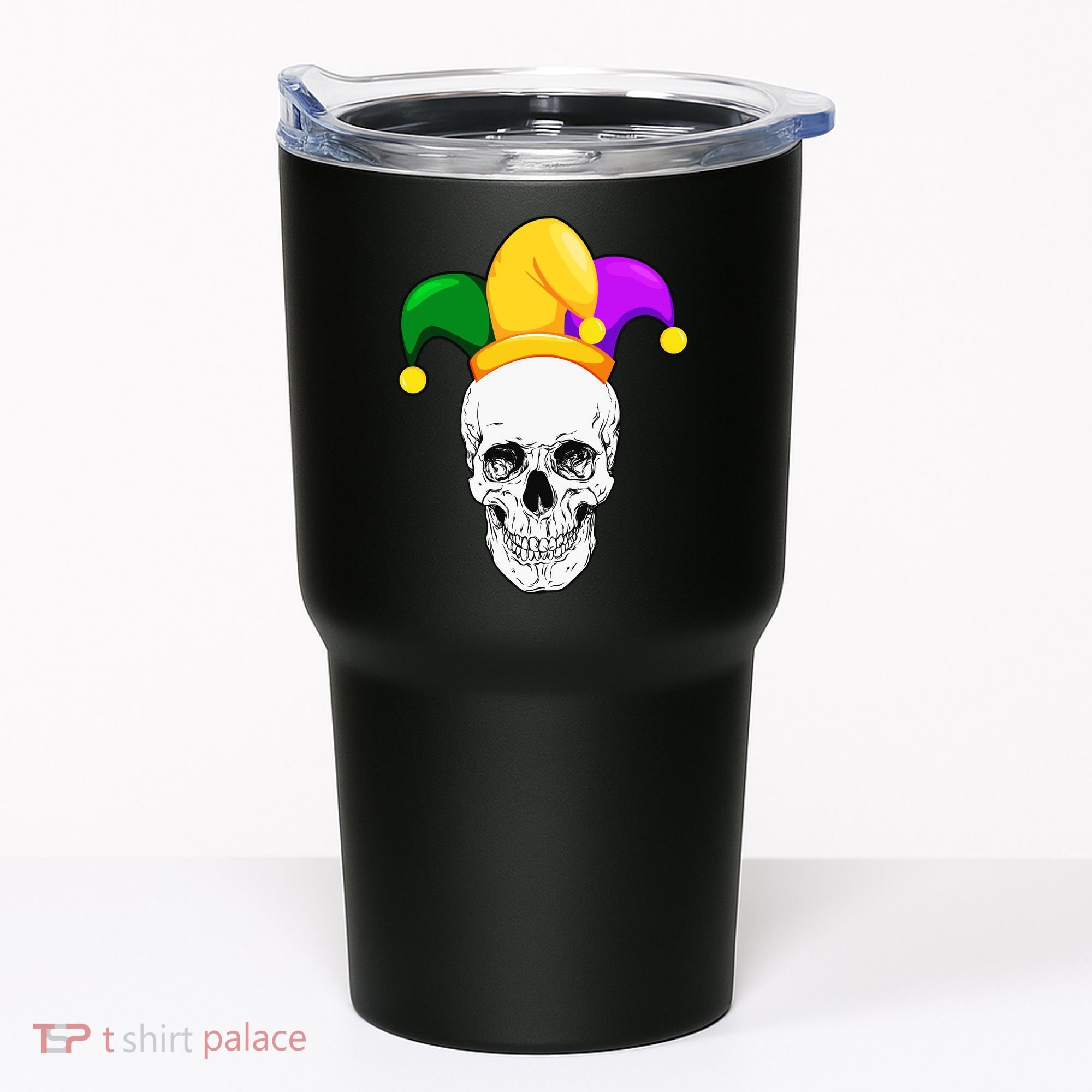 Mardi Gras Skull Parade Jester Tumbler