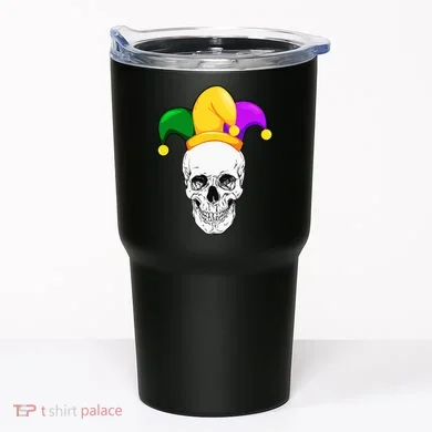 Mardi Gras Skull Parade Jester Tumbler