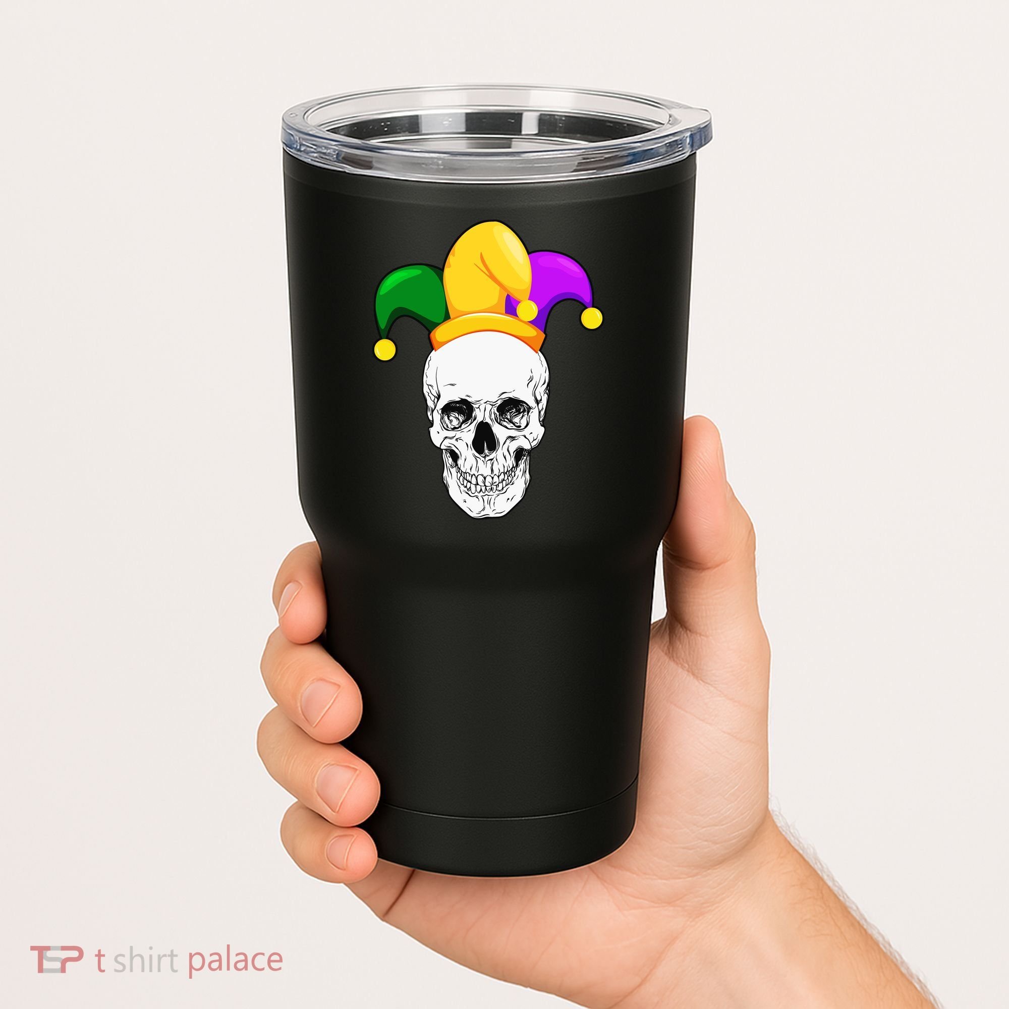 Mardi Gras Skull Parade Jester Tumbler