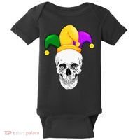 Mardi Gras Skull Parade Jester Baby Bodysuit thumb 0