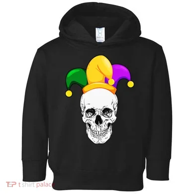 Mardi Gras Skull Parade Jester Toddler Hoodie