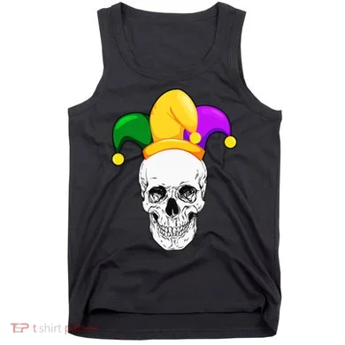 Mardi Gras Skull Parade Jester Tank Top