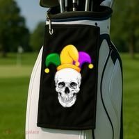 Mardi Gras Skull Parade Jester Golf Towel thumb 2