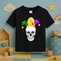 Mardi Gras Skull Parade Jester Toddler T-Shirt thumb 3