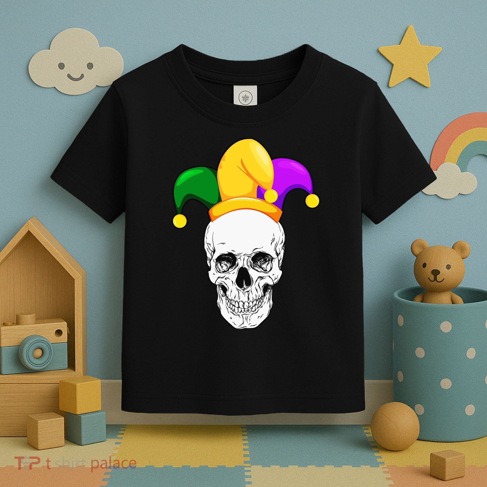 Mardi Gras Skull Parade Jester Toddler T-Shirt