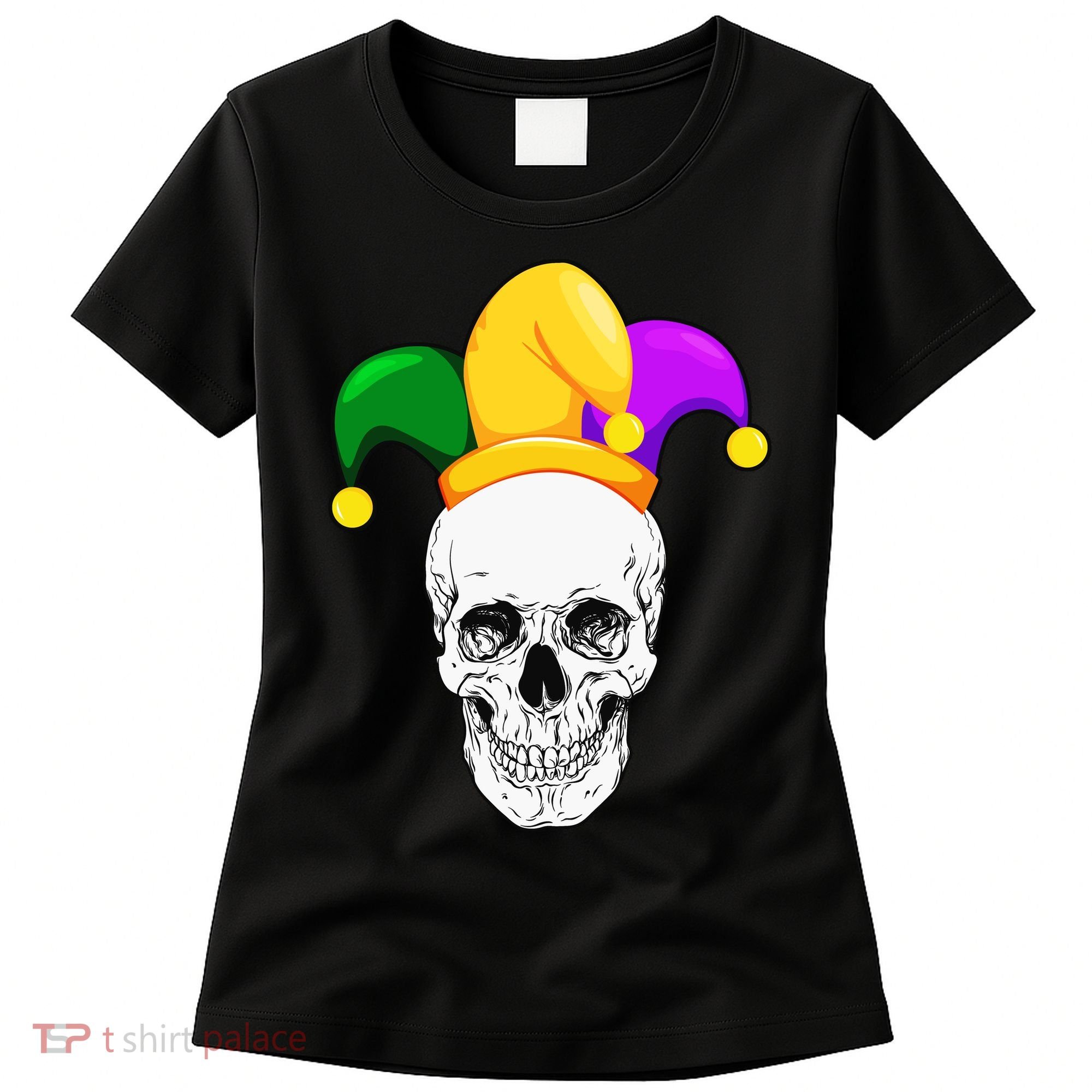 Mardi Gras Skull Parade Jester Women's T-Shirt