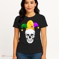 Mardi Gras Skull Parade Jester Women's T-Shirt thumb 4