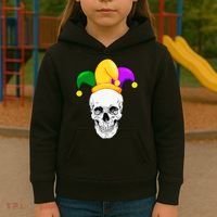Mardi Gras Skull Parade Jester Kids Hoodie thumb 3