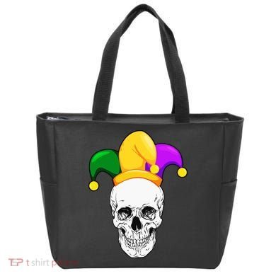 Mardi Gras Skull Parade Jester Tote Bag