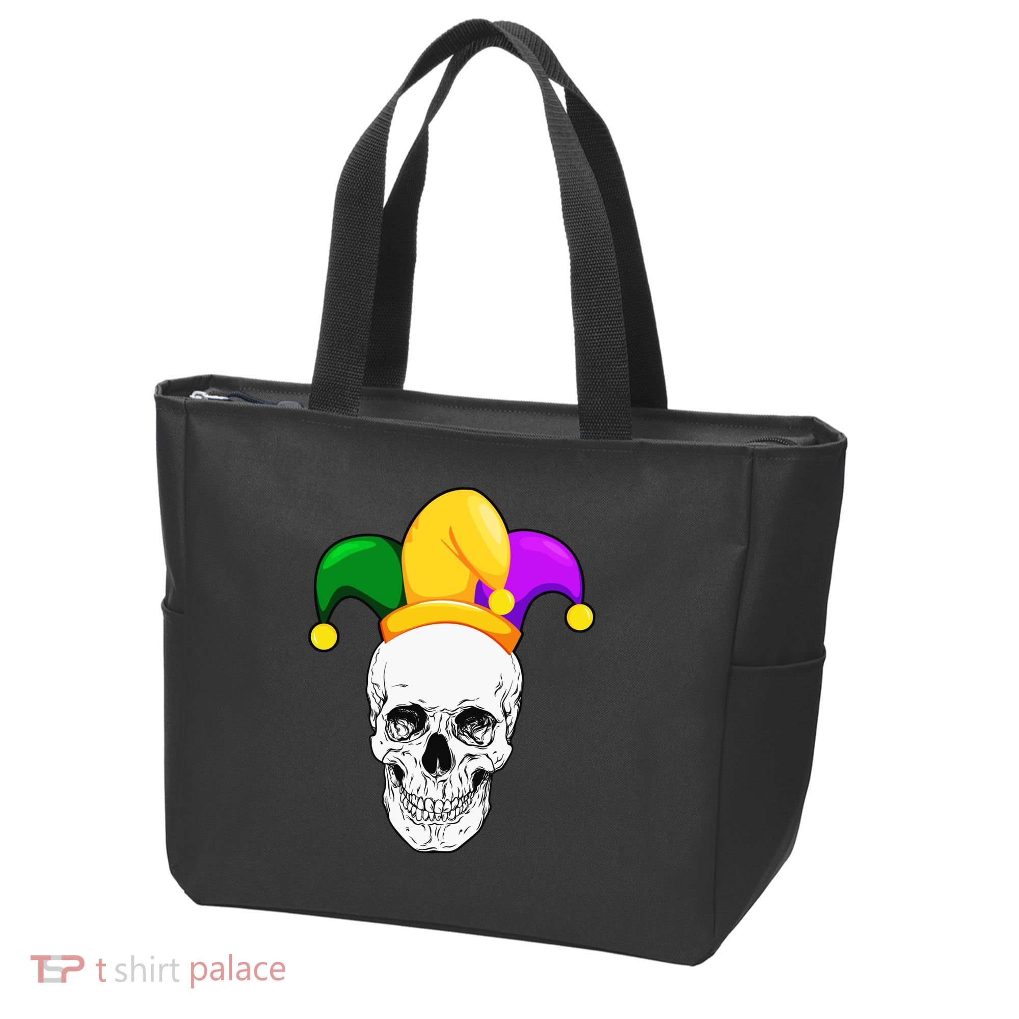 Mardi Gras Skull Parade Jester Tote Bag