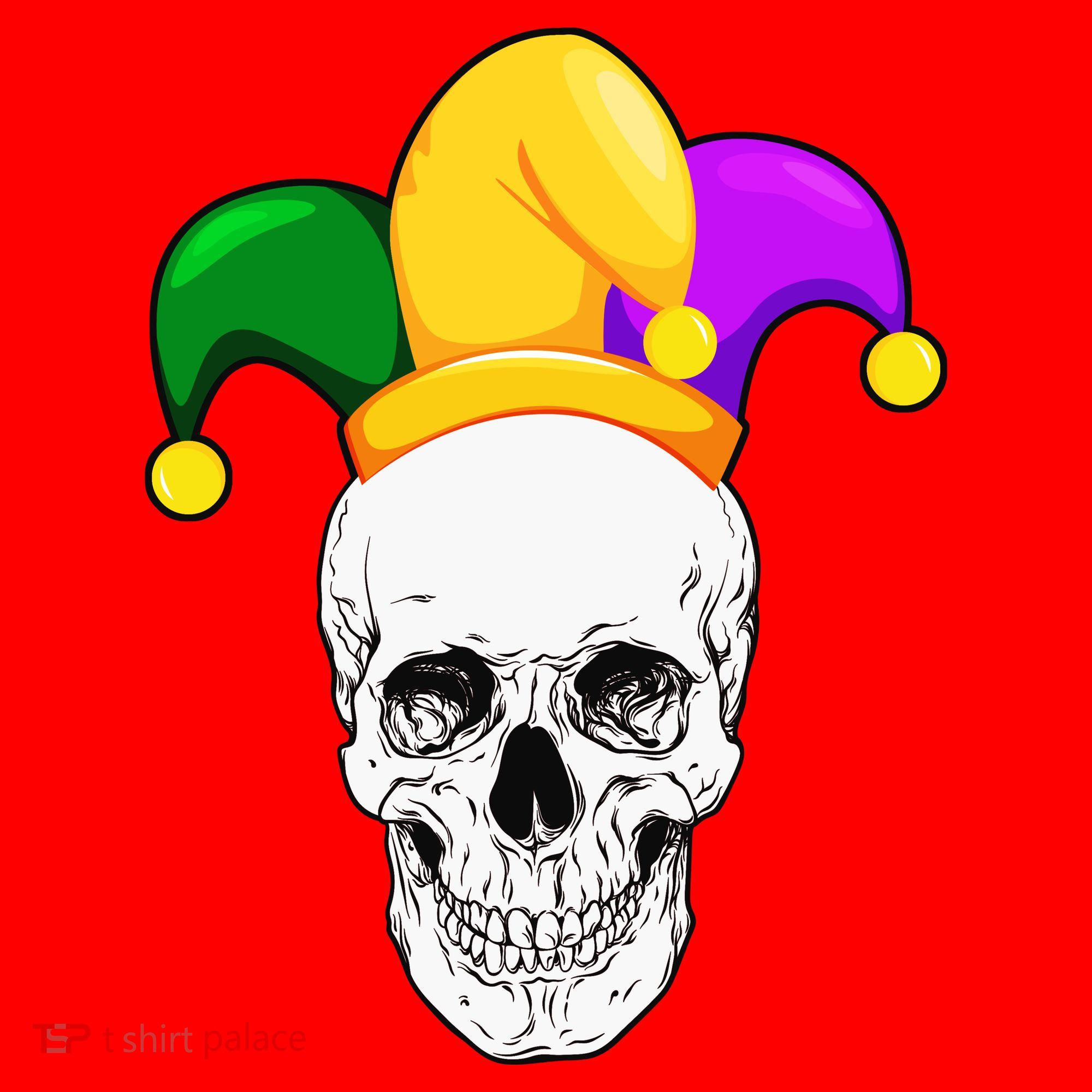 Mardi Gras Skull Parade Jester Santa Hat