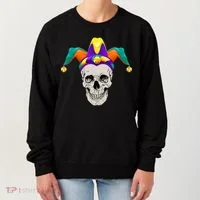Mardi Gras Skull Party Hard Women's Sweatshirt thumb 0