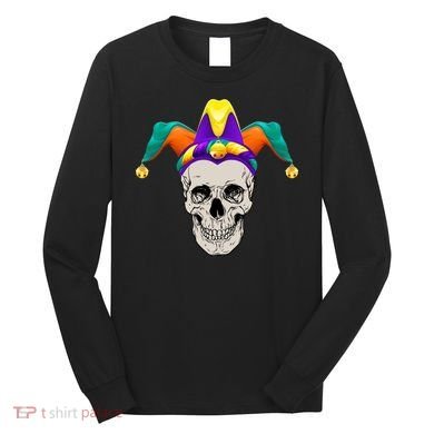 Mardi Gras Skull Party Hard Long Sleeve Shirt