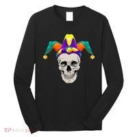 Mardi Gras Skull Party Hard Long Sleeve Shirt thumb 0