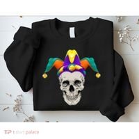Mardi Gras Skull Party Hard Sweatshirt thumb 2
