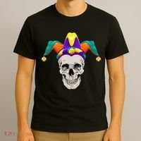 Mardi Gras Skull Party Hard T-Shirt thumb 3
