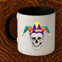 Mardi Gras Skull Party Hard Coffee Mug thumb 2