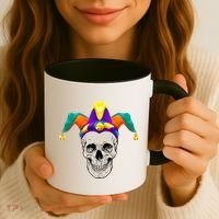 Mardi Gras Skull Party Hard Coffee Mug thumb 3