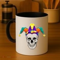 Mardi Gras Skull Party Hard Coffee Mug thumb 4