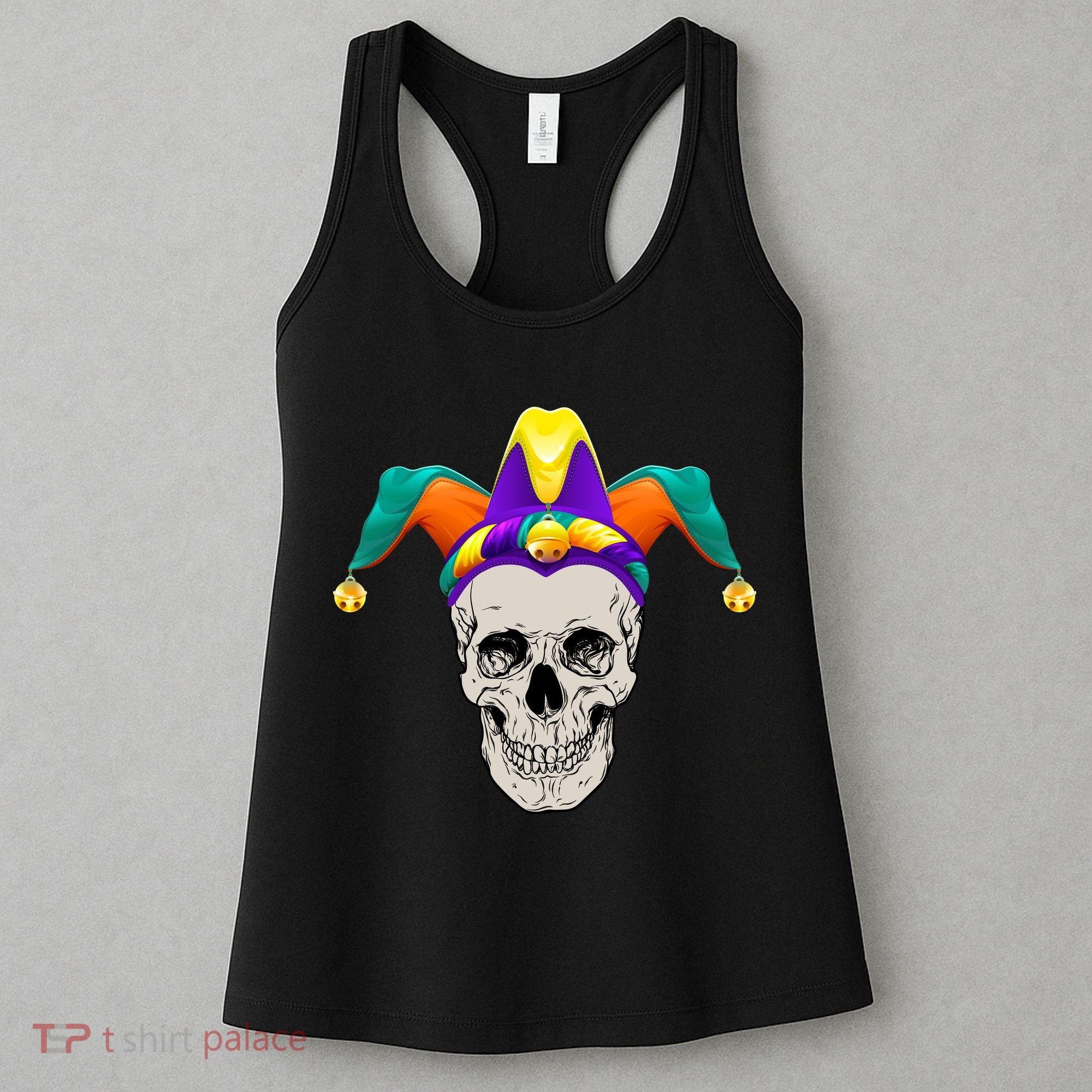 Mardi Gras Skull Party Hard Women's Tank Top
