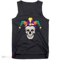 Mardi Gras Skull Party Hard Tank Top thumb 0