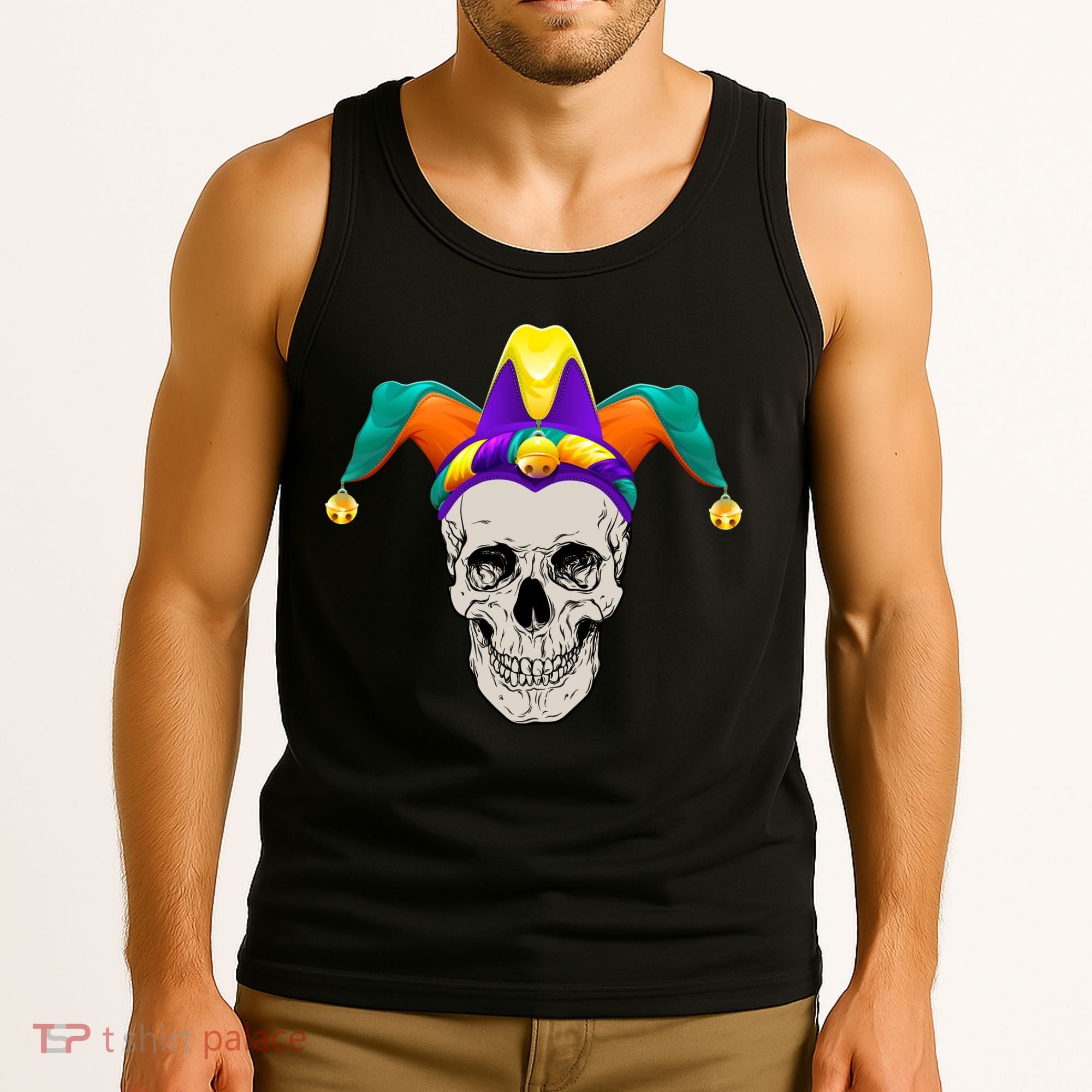 Mardi Gras Skull Party Hard Tank Top