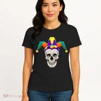 Mardi Gras Skull Party Hard Women's T-Shirt thumb 4