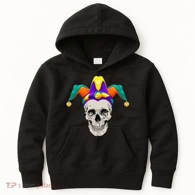 Mardi Gras Skull Party Hard Kids Hoodie