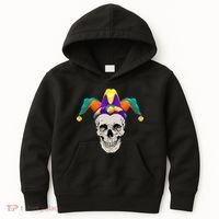 Mardi Gras Skull Party Hard Kids Hoodie thumb 0