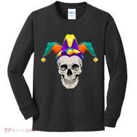 Mardi Gras Skull Party Hard Kids Long Sleeve Shirt thumb 0