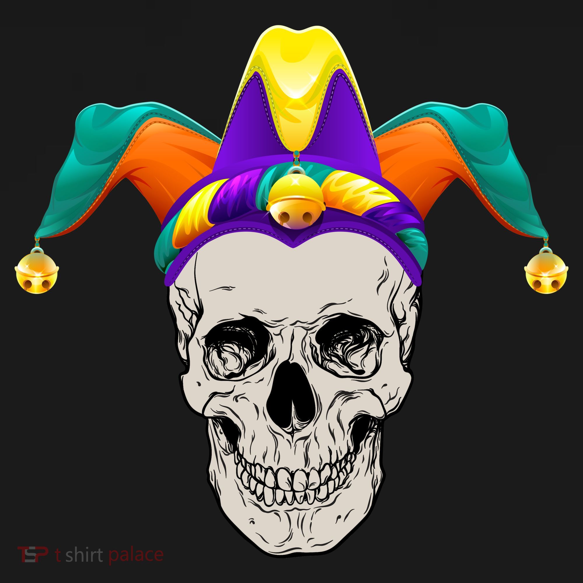 Mardi Gras Skull Party Hard Kids Long Sleeve Shirt