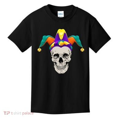 Mardi Gras Skull Party Hard Kids T-Shirt