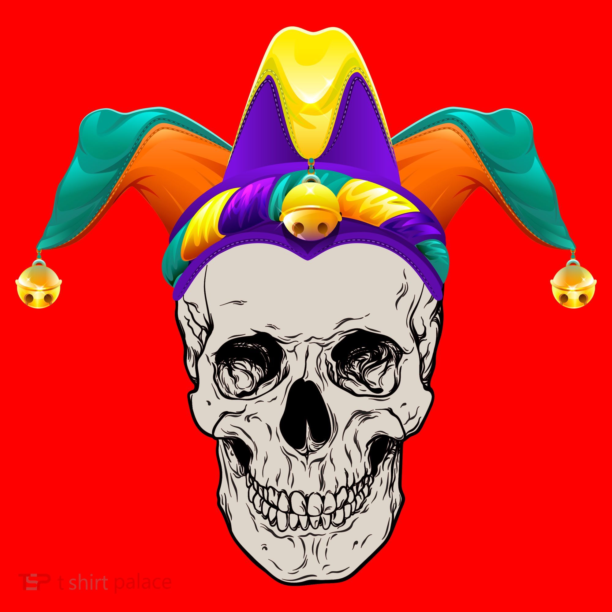 Mardi Gras Skull Party Hard Santa Hat