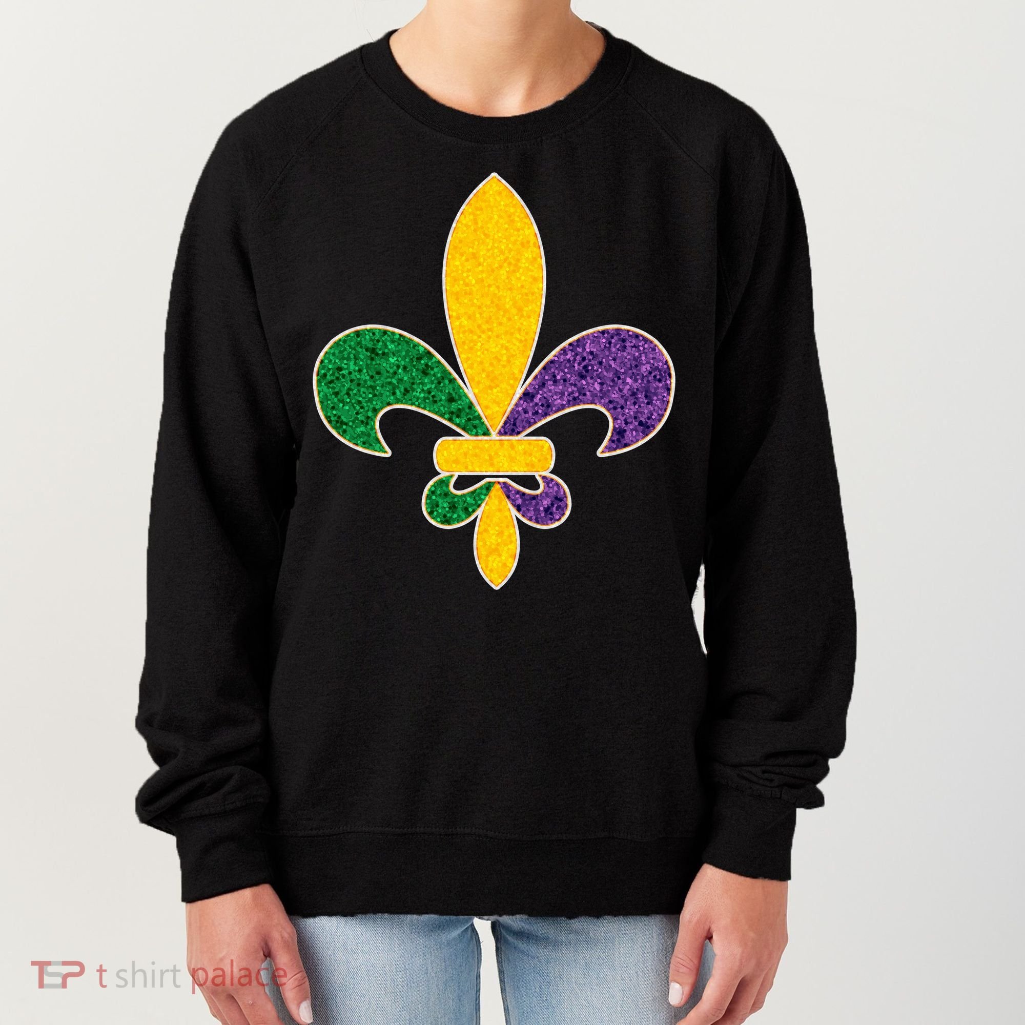 Mardi Gras Sparkle Fleur De Lis Women's Sweatshirt