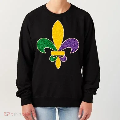 Mardi Gras Sparkle Fleur De Lis Women's Sweatshirt