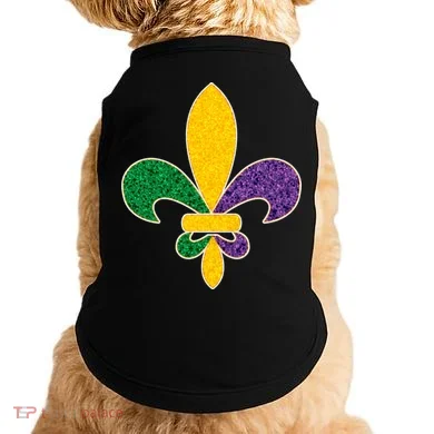 Mardi Gras Sparkle Fleur De Lis Doggie Tank